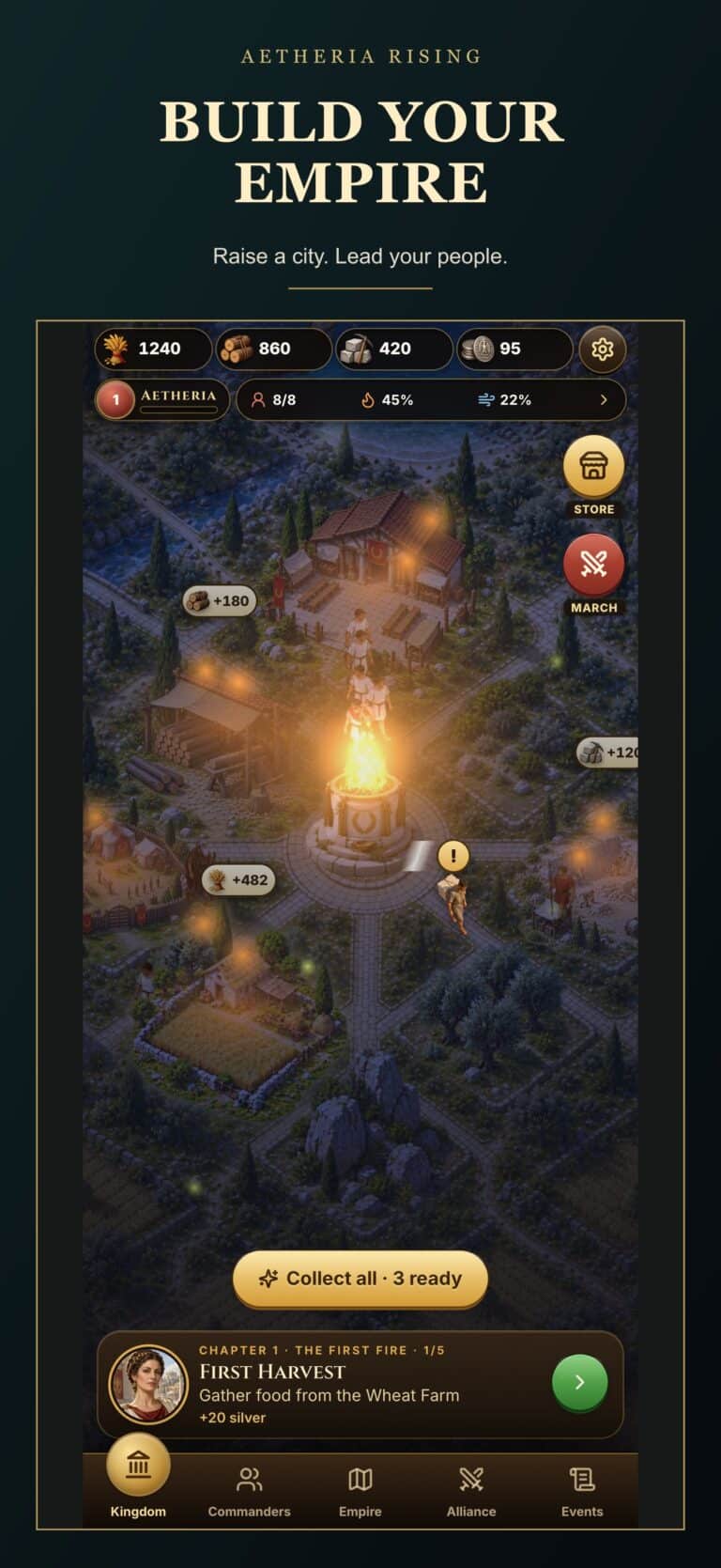 Aetheria Rising city — development preview