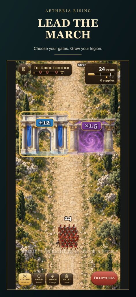 Aetheria Rising march — development preview